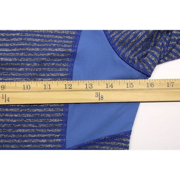 Lululemon Women's Run: Ice Queen Long Sleeve Slope Stripe Limitless Blue Sz 6 - Picture 4 of 9